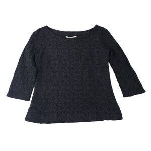 Banana Republic Women's Lined Lace Black Blouse 2